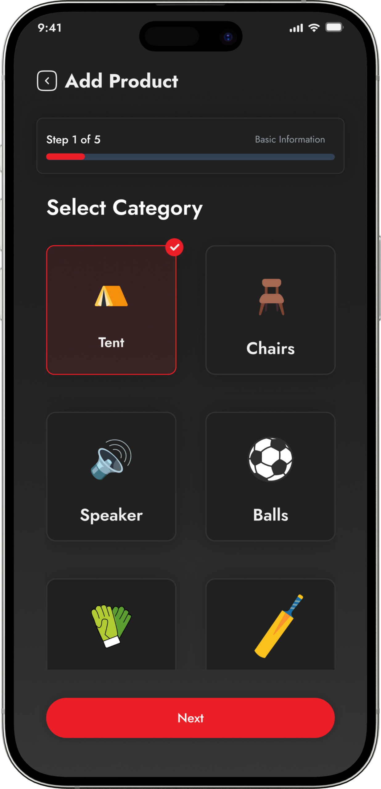 Showcase your gear screen